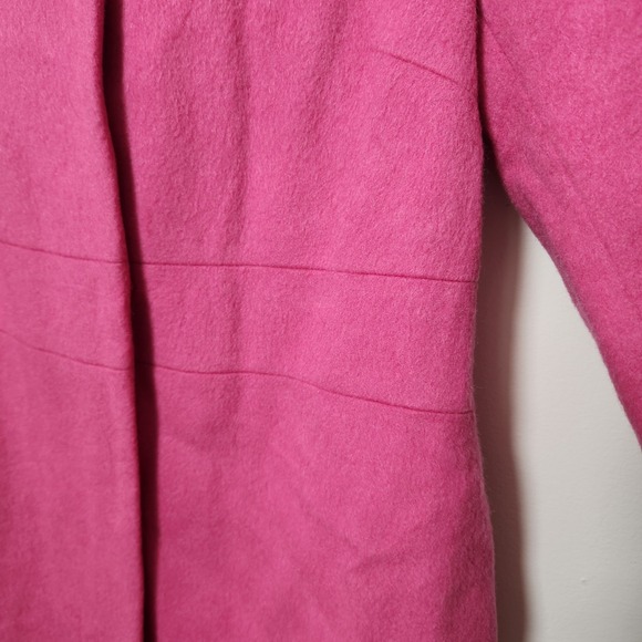 Boden Wool Mohair Imelda Coat Long Pale Pink Hidden Snap Closure Lined Sz Med 8 - Picture 3 of 12